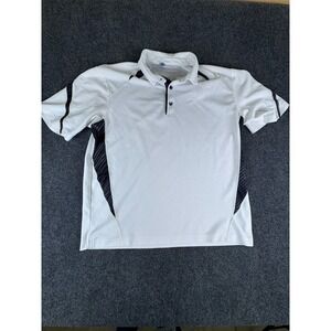 Vintage Boeing Polo Shirt Men L White Logo Golf Tennis Sport Short Sleeve READ